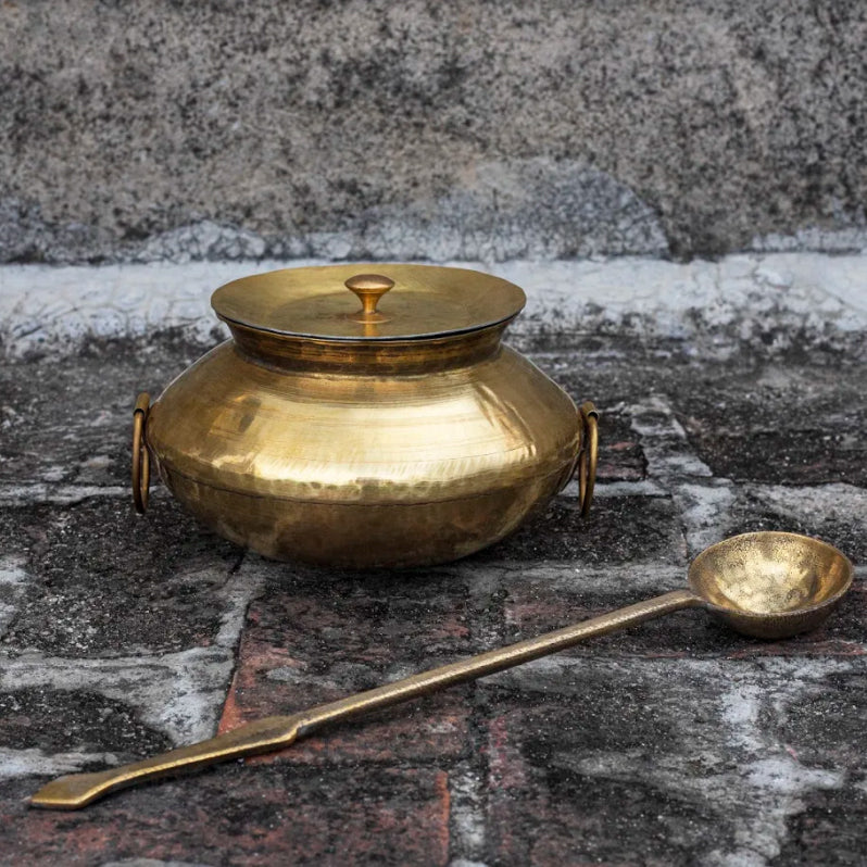 Buy Brass Kadahi  Brass Kadahi with Lid – Indian Bartan