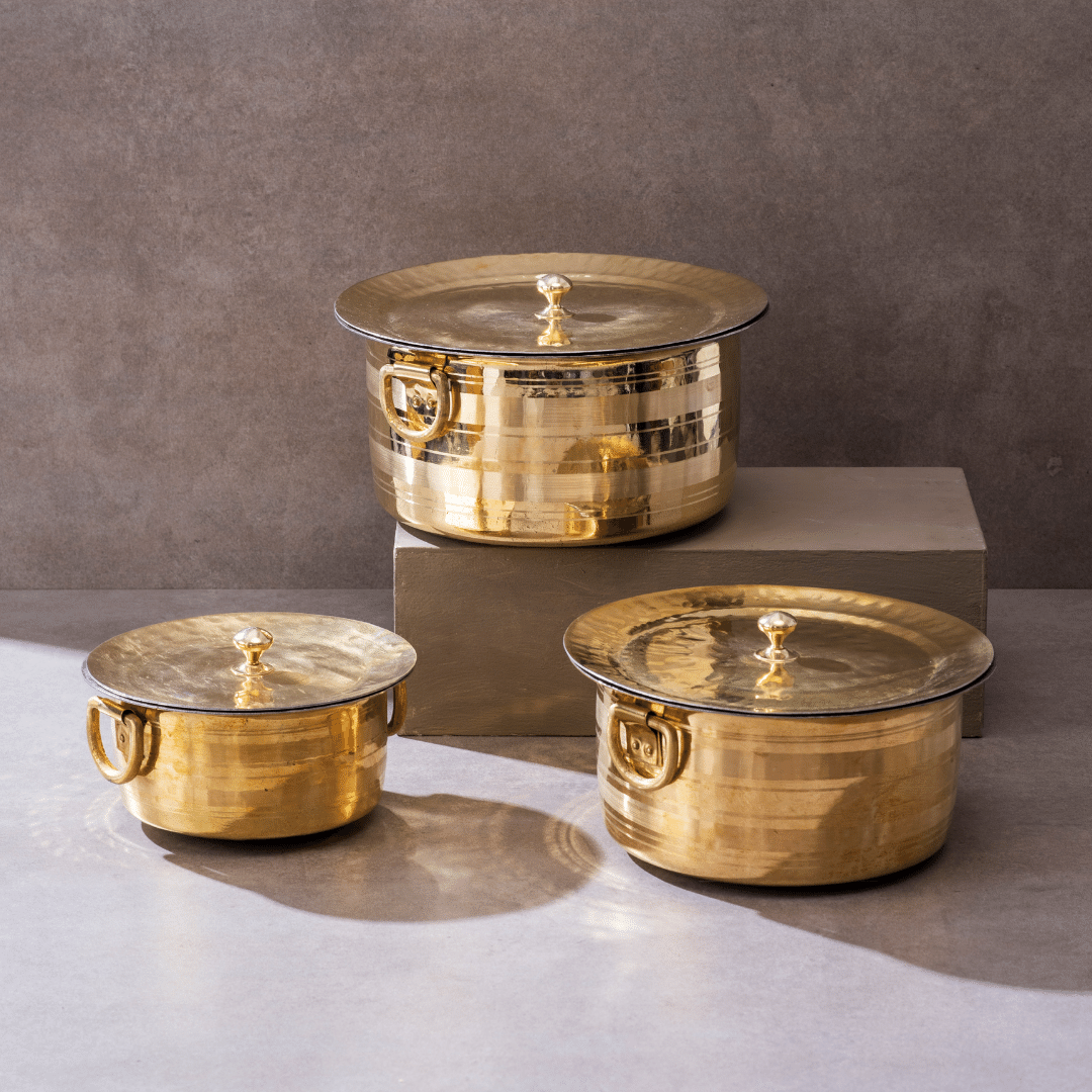 Set of 3 Brass Patilas