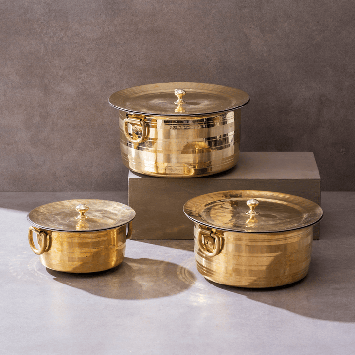 Set of 3 Brass Patilas