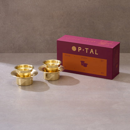 Brass Davara Coffee Serving set in Gift Box (Set of 2)