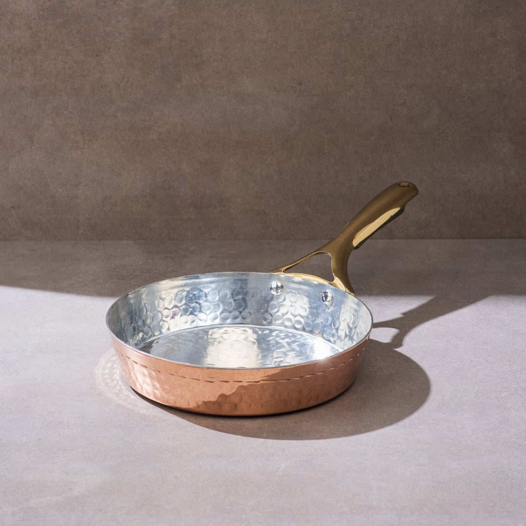 Copper Frypan (Frying Pan) with Insulated Brass Handle P-TAL