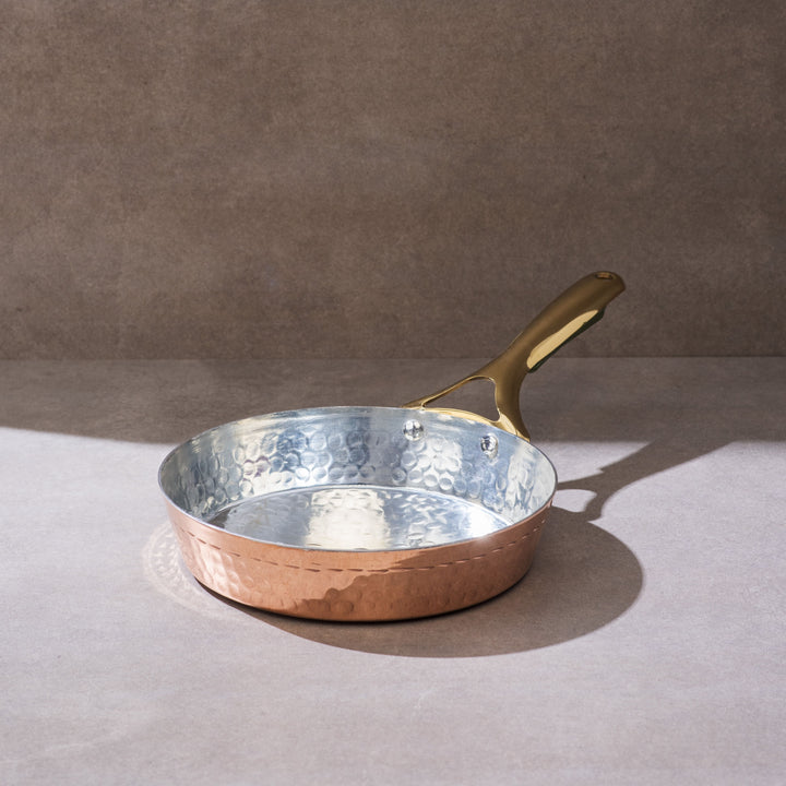 Copper Frypan (Frying Pan) with Insulated Brass Handle P-TAL