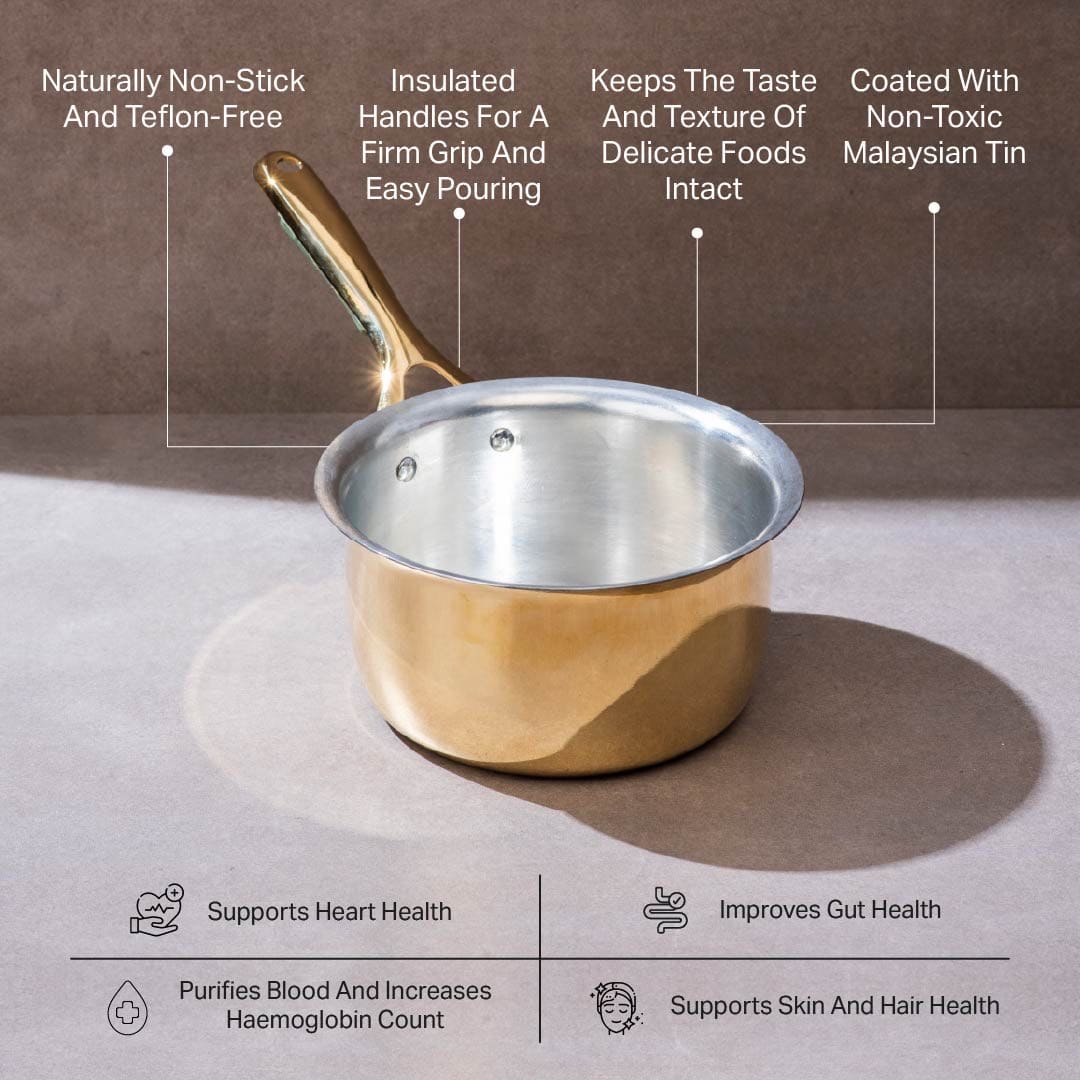 Brass Saucepan with Insulated Handle