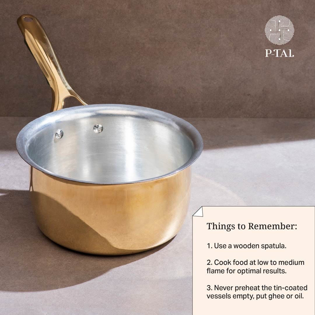 Brass Saucepan with Insulated handles