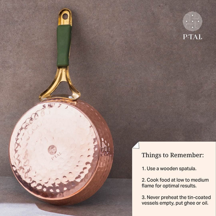 Copper Frypan (Frying Pan) with Insulated Brass Handle