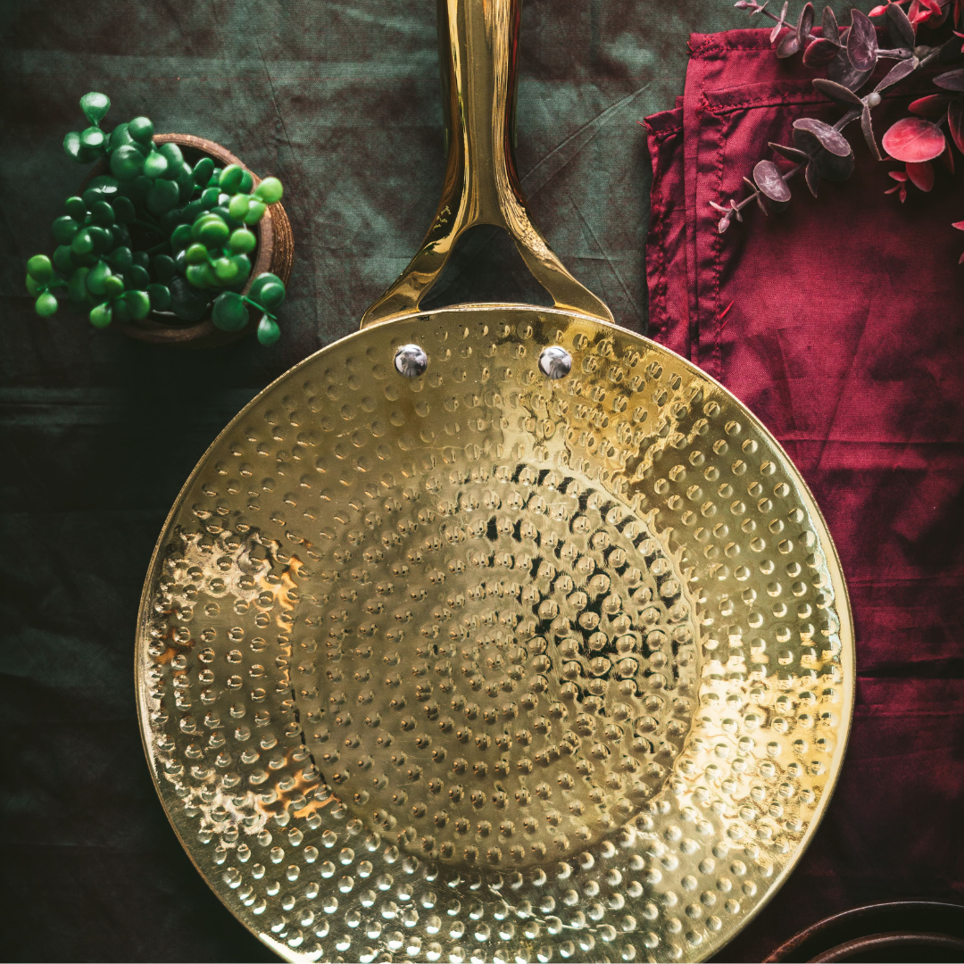 Brass Tawa with Insulated handle- Roti Tawa in Brass