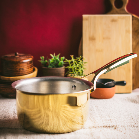 Brass Saucepan with Insulated Handle P-TAL