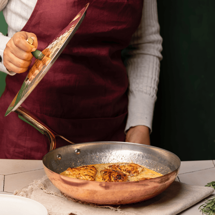 Copper Frying Pan (Frypan with Insulated Brass Handle - Saute Pan)