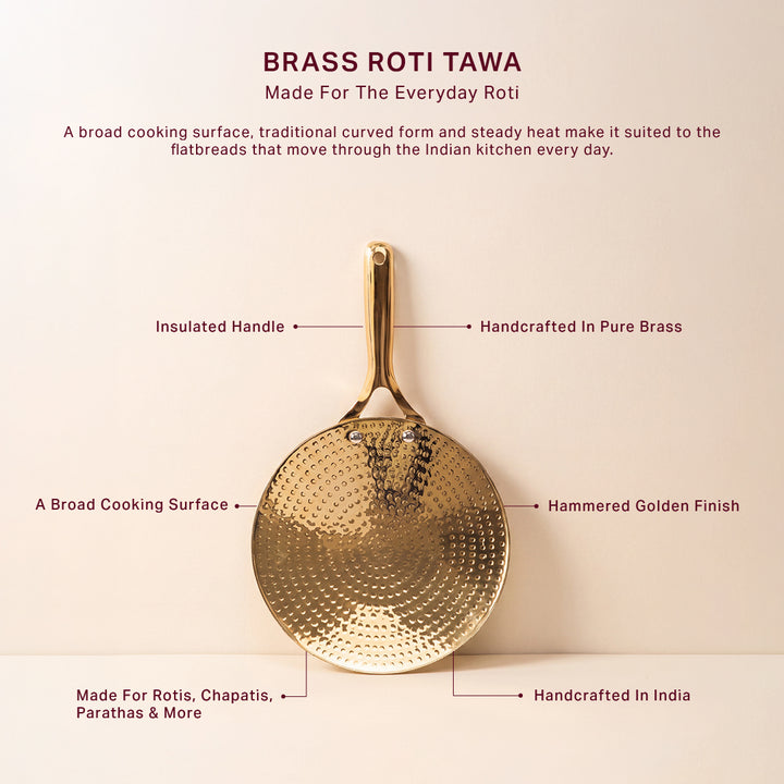 Brass Roti Tawa with Insulated handle
