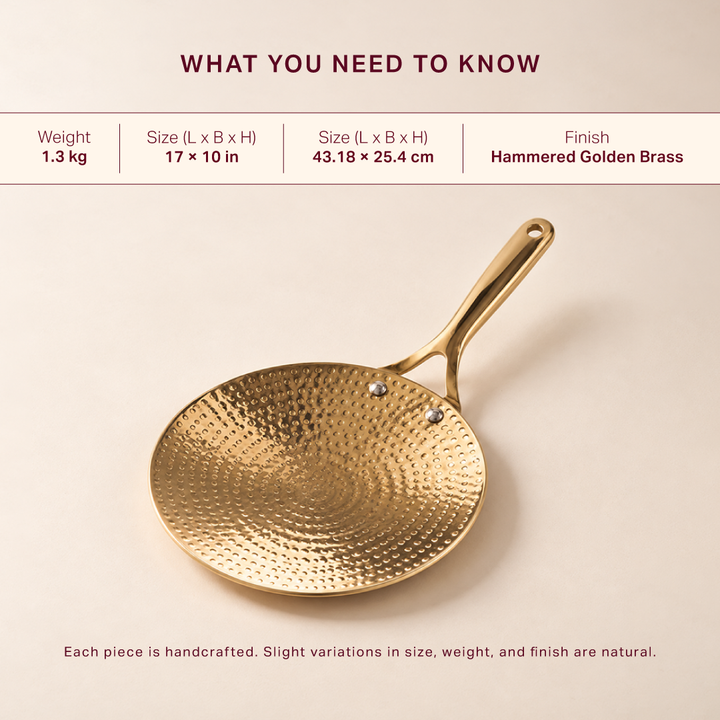 Brass Roti Tawa with Insulated handle