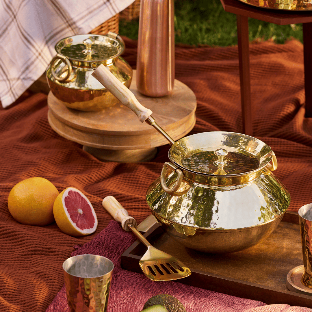 Brass Patili / Degchi - Naturally Non Stick , Non Toxic, Teflon Free