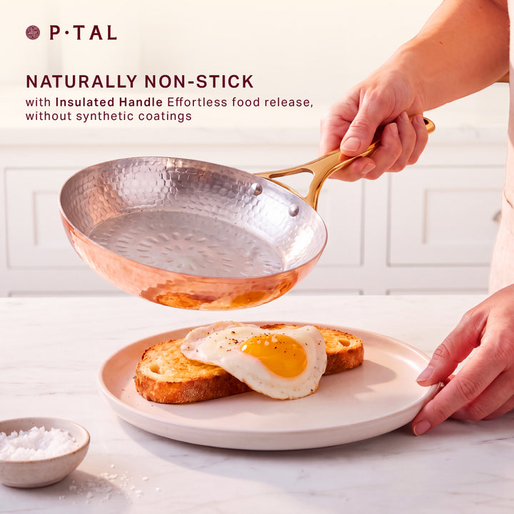 Copper Frying Pan (Frypan with insulated handle - Saute Pan)