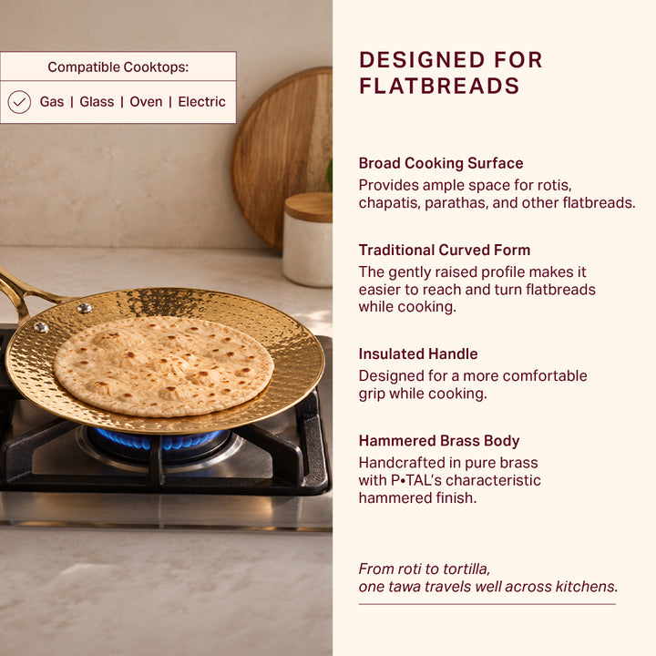 Brass Roti Tawa with Insulated handle