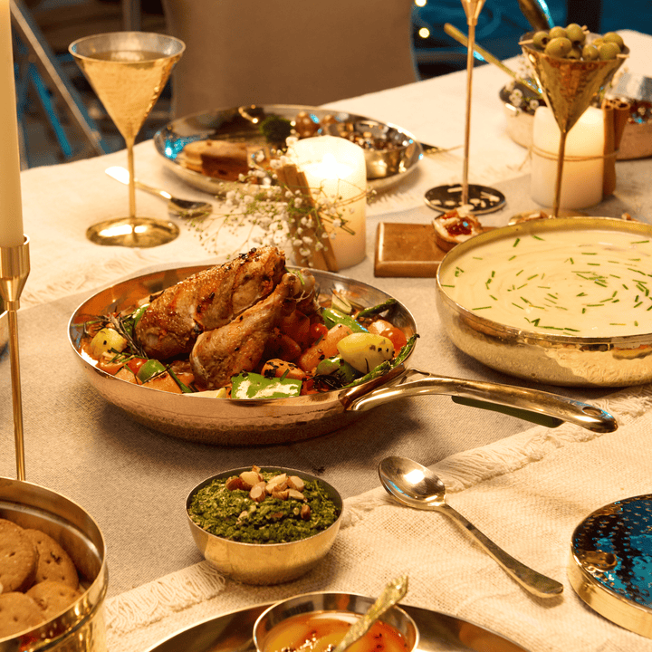 Copper Frying Pan (Frypan with Insulated Brass Handle - Saute Pan)