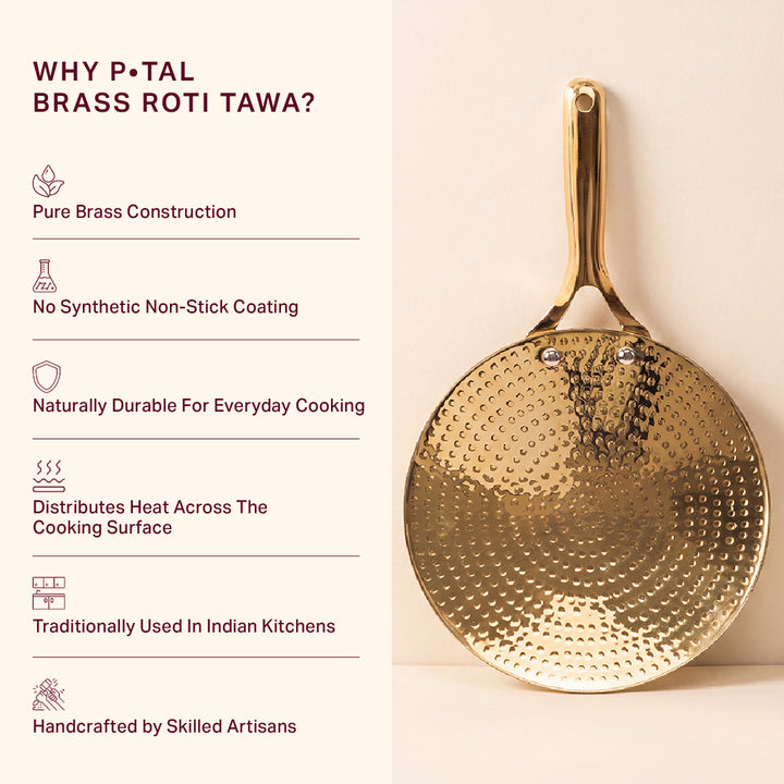 Brass Roti Tawa with Insulated handle