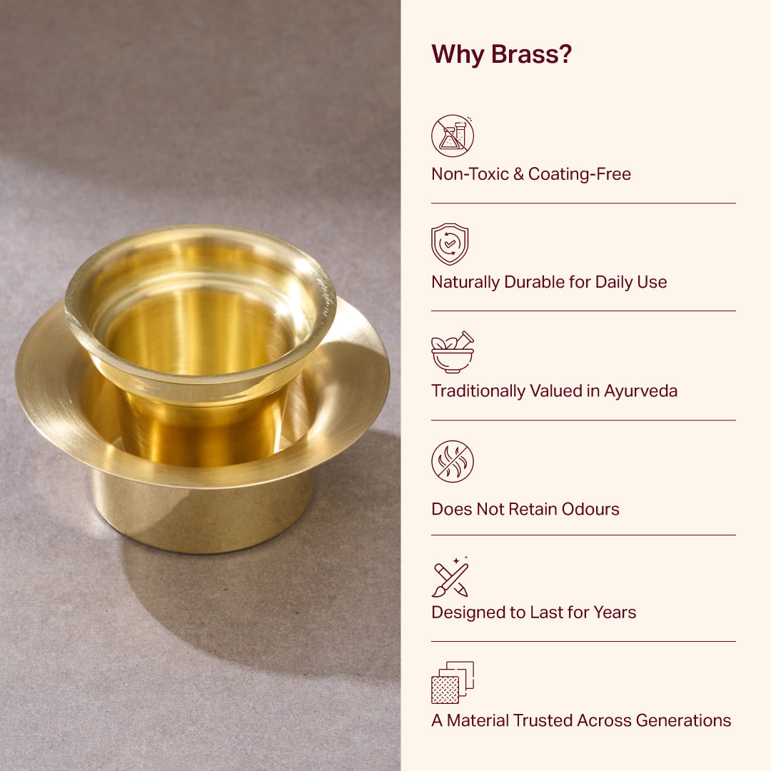 100% Pure Brass Davara Set | Filter Coffee Davara Set – P•TAL