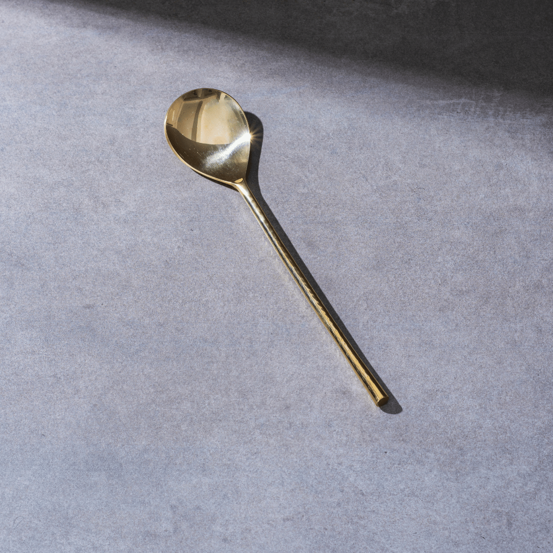 Brass hammered Serving Spoon