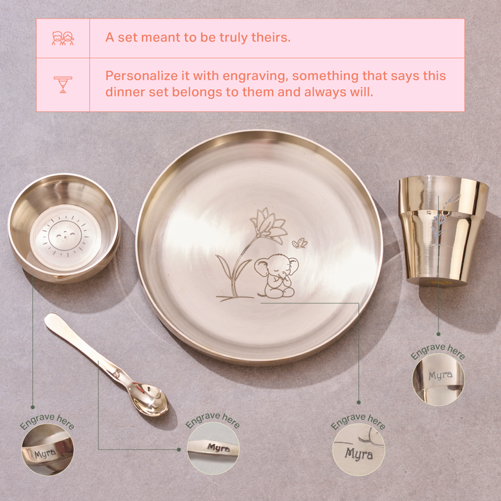 Customize Option also Available in our Handcrafted Kids Dinner Set 