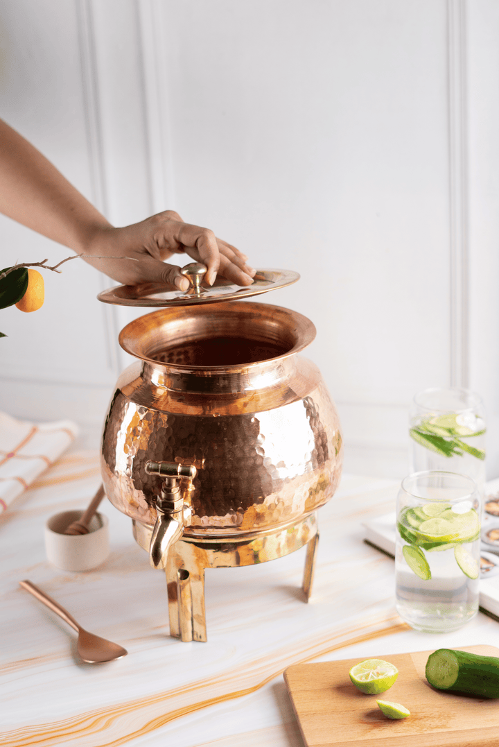 Copper Water Dispenser Set