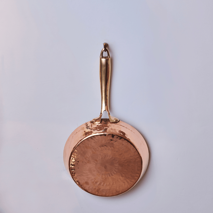 Copper Frypan (Frying Pan) with Brass Handle