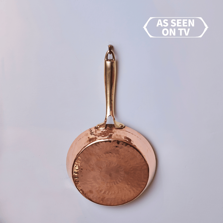 Copper Frypan (Frying Pan) with Brass Handle