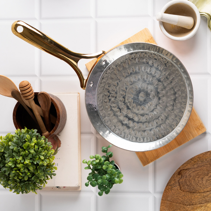 Copper Frypan (Frying Pan) with Insulated Brass Handle