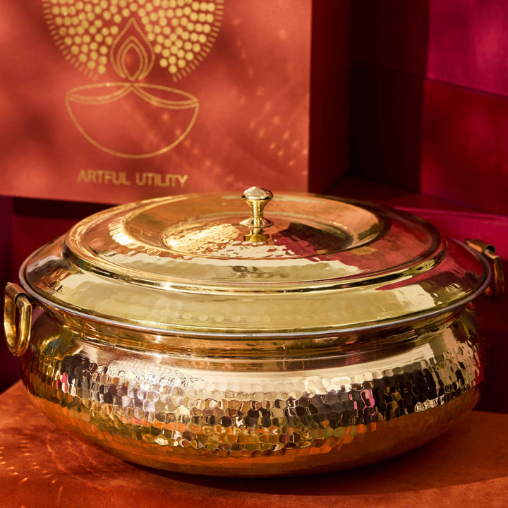 Copper Hammered Lagan - Lagaan for cooking- Naturally non stick , Non Toxic, Teflon Free