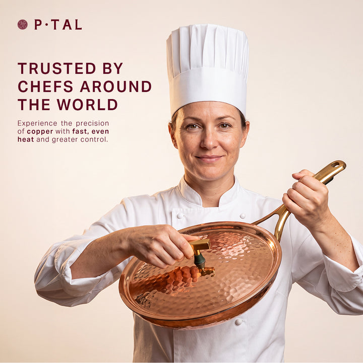 Copper Frying Pan (Frypan with insulated handle - Saute Pan)