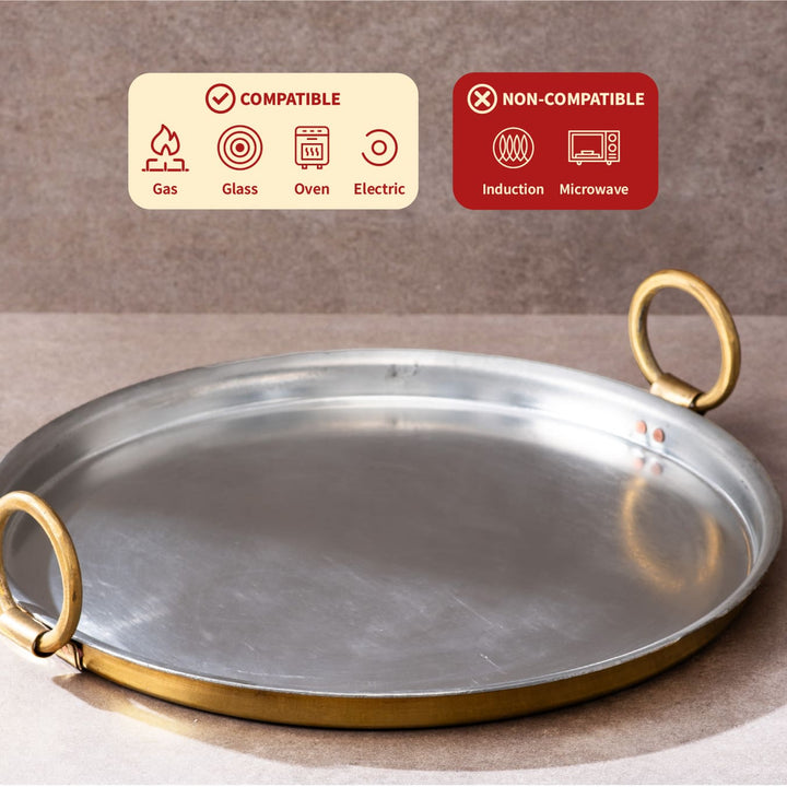 Brass Dosa Tawa And Brass Ghee Pot Combo