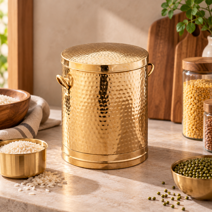 Brass Atta Daani (Storage Container)