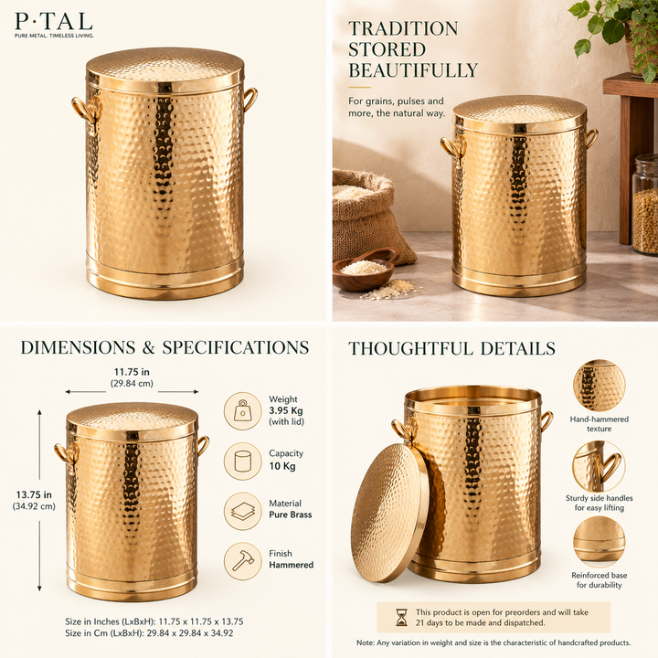 Brass Atta Daani (Storage Container)