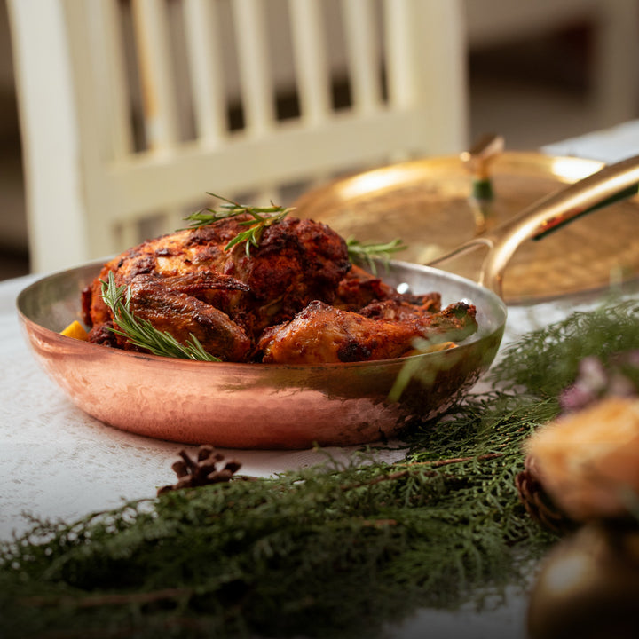Copper Frying Pan (Frypan with Insulated Brass Handle - Saute Pan)