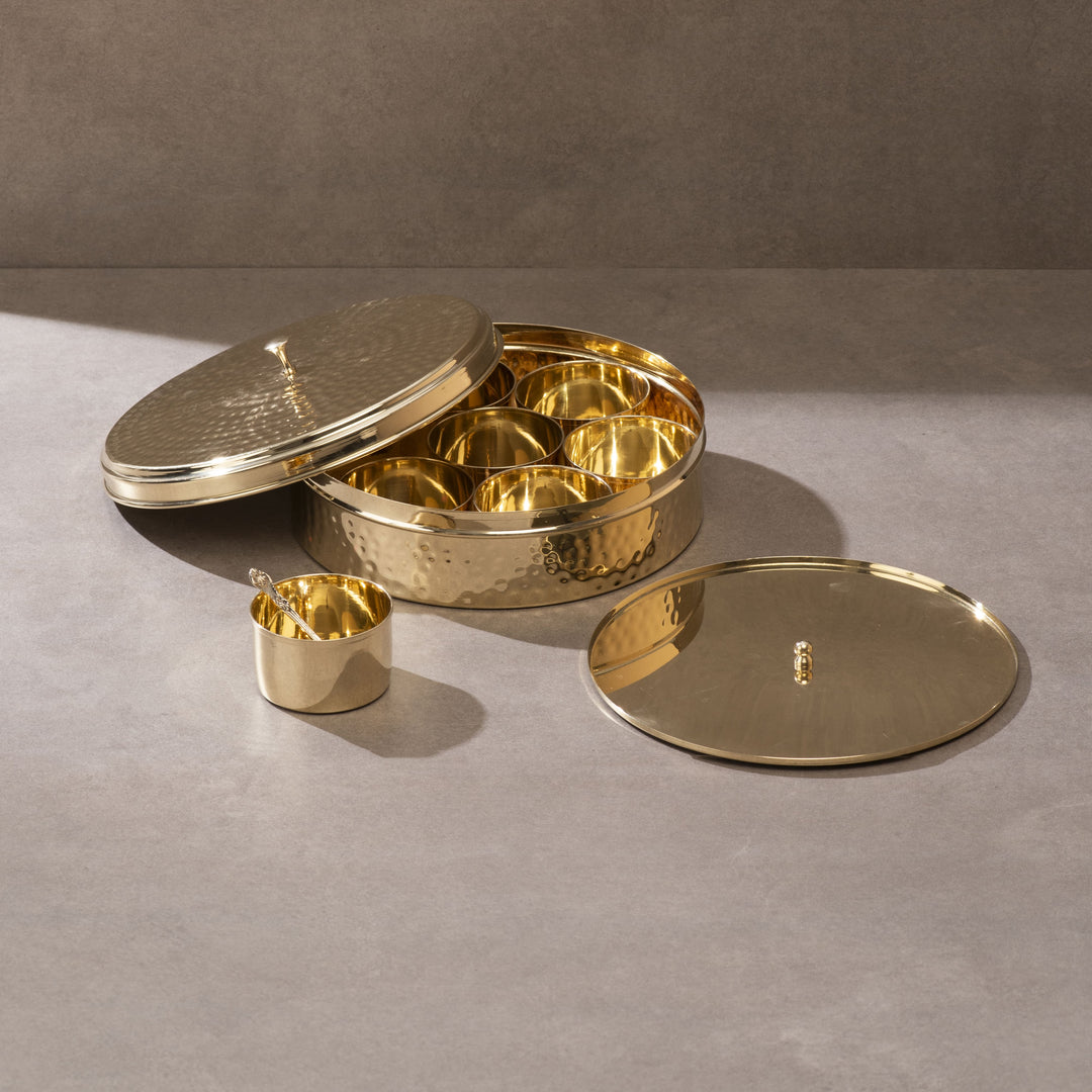Brass Masala Daani / Spice Box in Gift Box