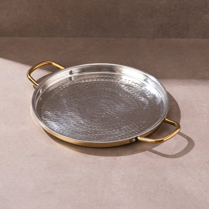 Brass Dosa Tawa with Insulated handles And Brass Ghee Pot Combo