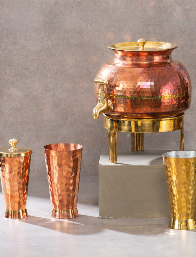 Golden And Brown Home Decor Copper Gift Items, For Gifting Purpose, Size:  Normal at Rs 1080/set in Moradabad