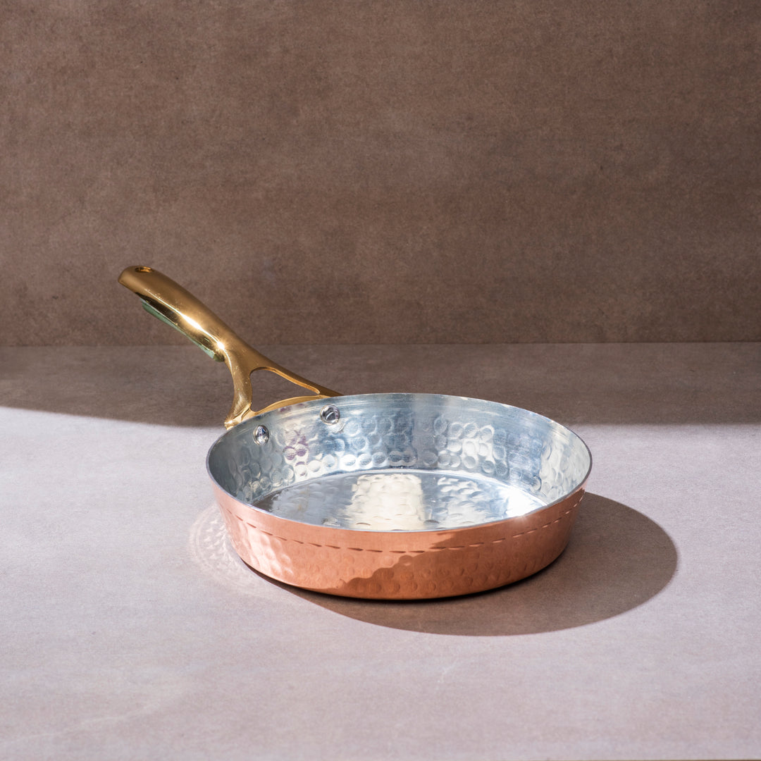 Copper Frypan (Frying Pan) with Insulated Brass Handle