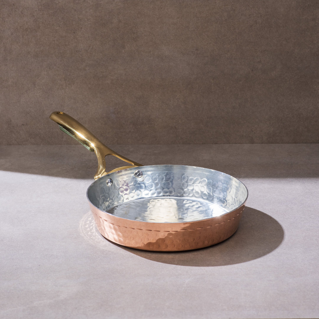 Copper Frypan (Frying Pan) with Insulated Brass Handle