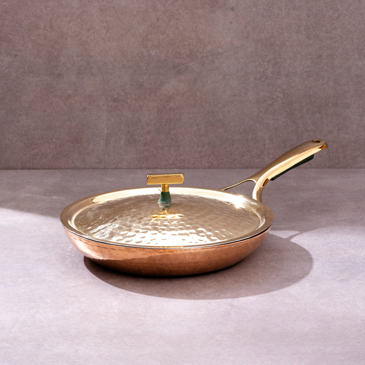 Copper Frying Pan (Frypan with Insulated Brass Handle - Saute Pan)