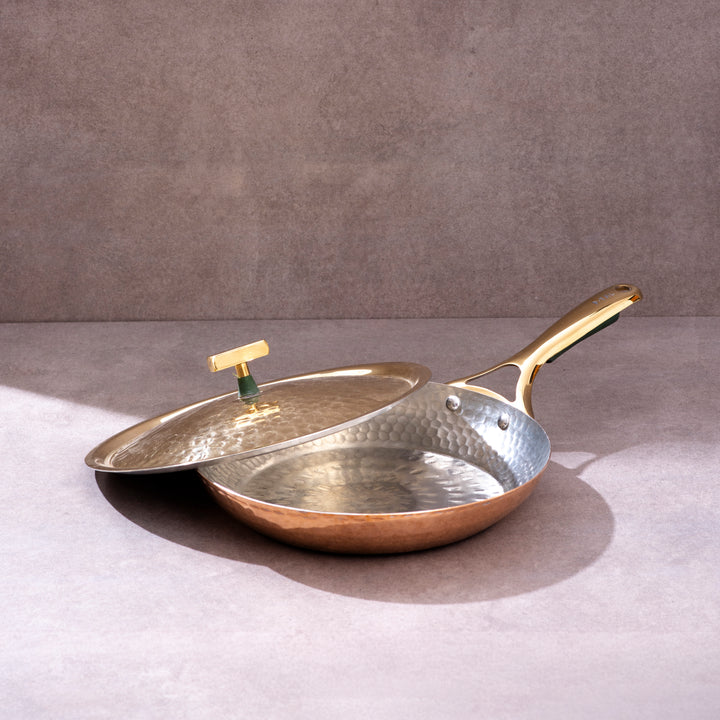 Copper Frying Pan (Frypan with Insulated Brass Handle - Saute Pan)