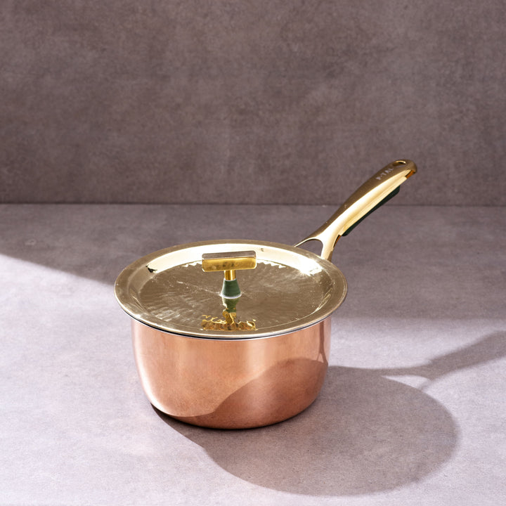 Copper Saucepans Set (Set of 2 Copper Saucepans with lids)