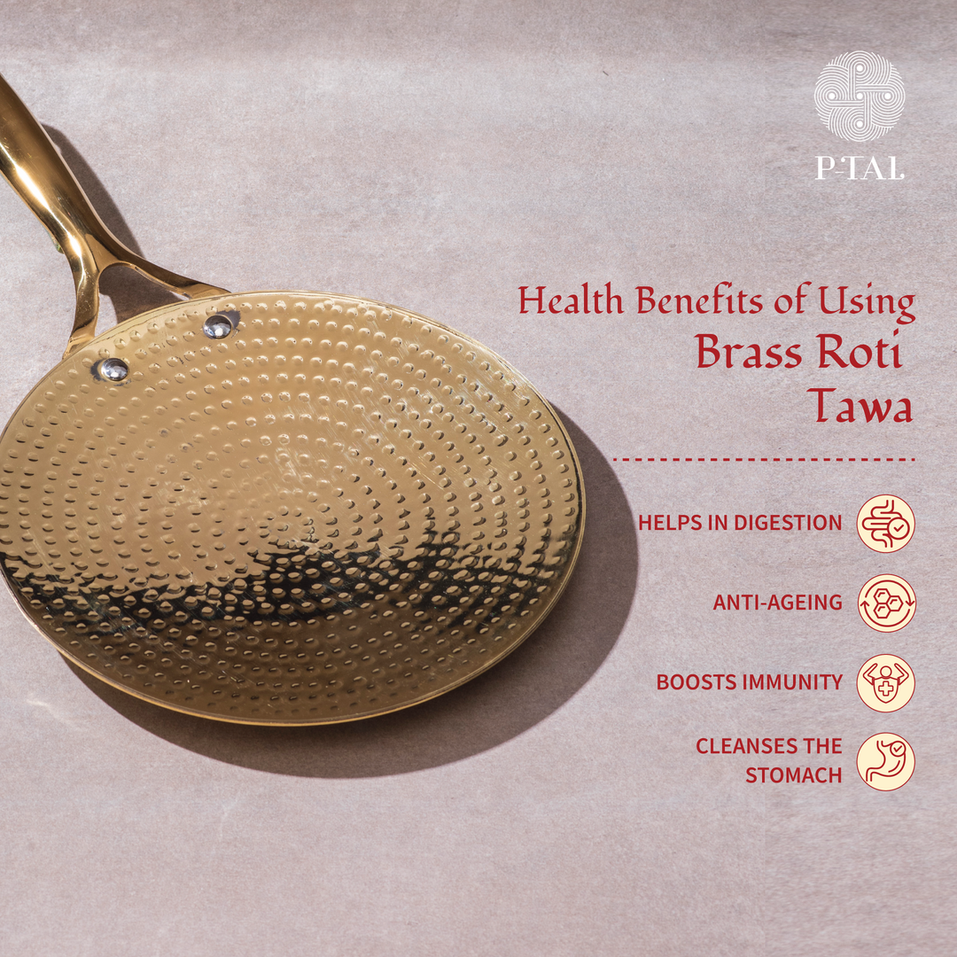 Brass Tawa with Insulated handles- Roti Tawa in Brass