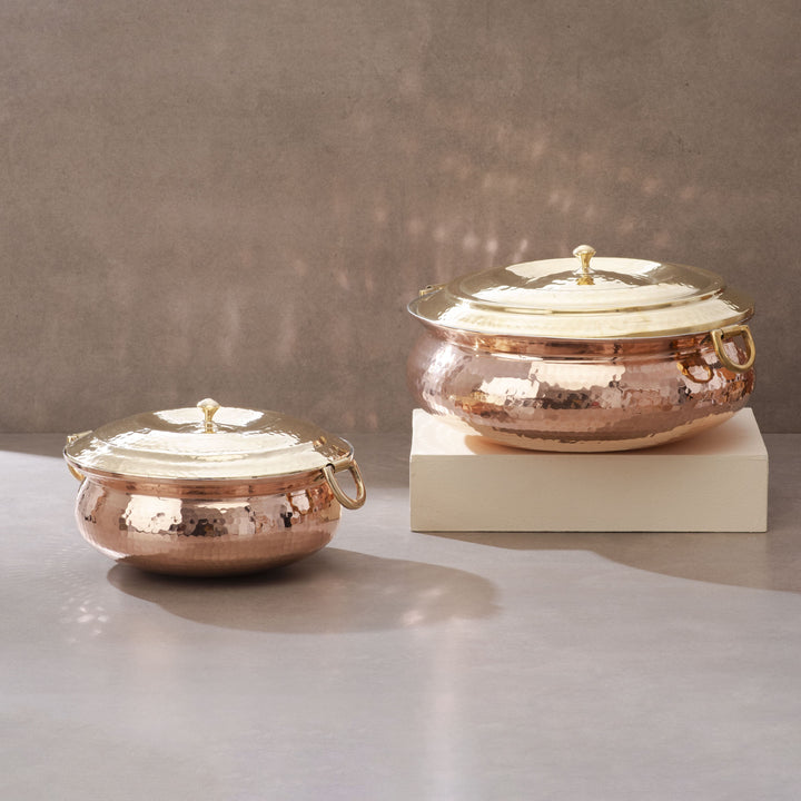 Copper Hammered Lagan - Lagaan for cooking- Naturally non stick , Non Toxic, Teflon Free