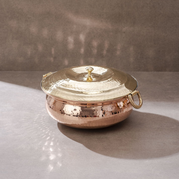 Copper Hammered Lagan - Lagaan for cooking- Naturally non stick , Non Toxic, Teflon Free