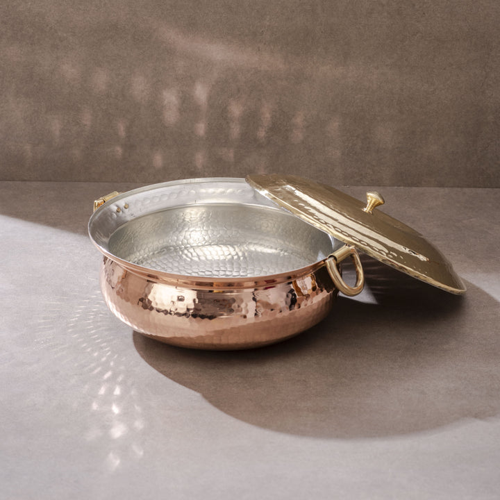 Copper Hammered Lagan - Lagaan for cooking- Naturally non stick , Non Toxic, Teflon Free