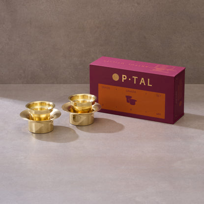 Brass Davara Coffee Serving set in Gift Box (Set of 2)