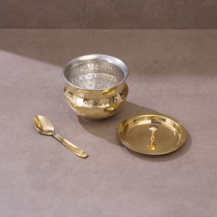 Brass Ghee Pot With Tin Coating