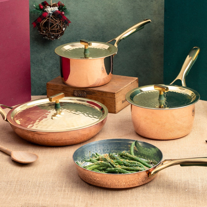 Copper Pots & Pans Set