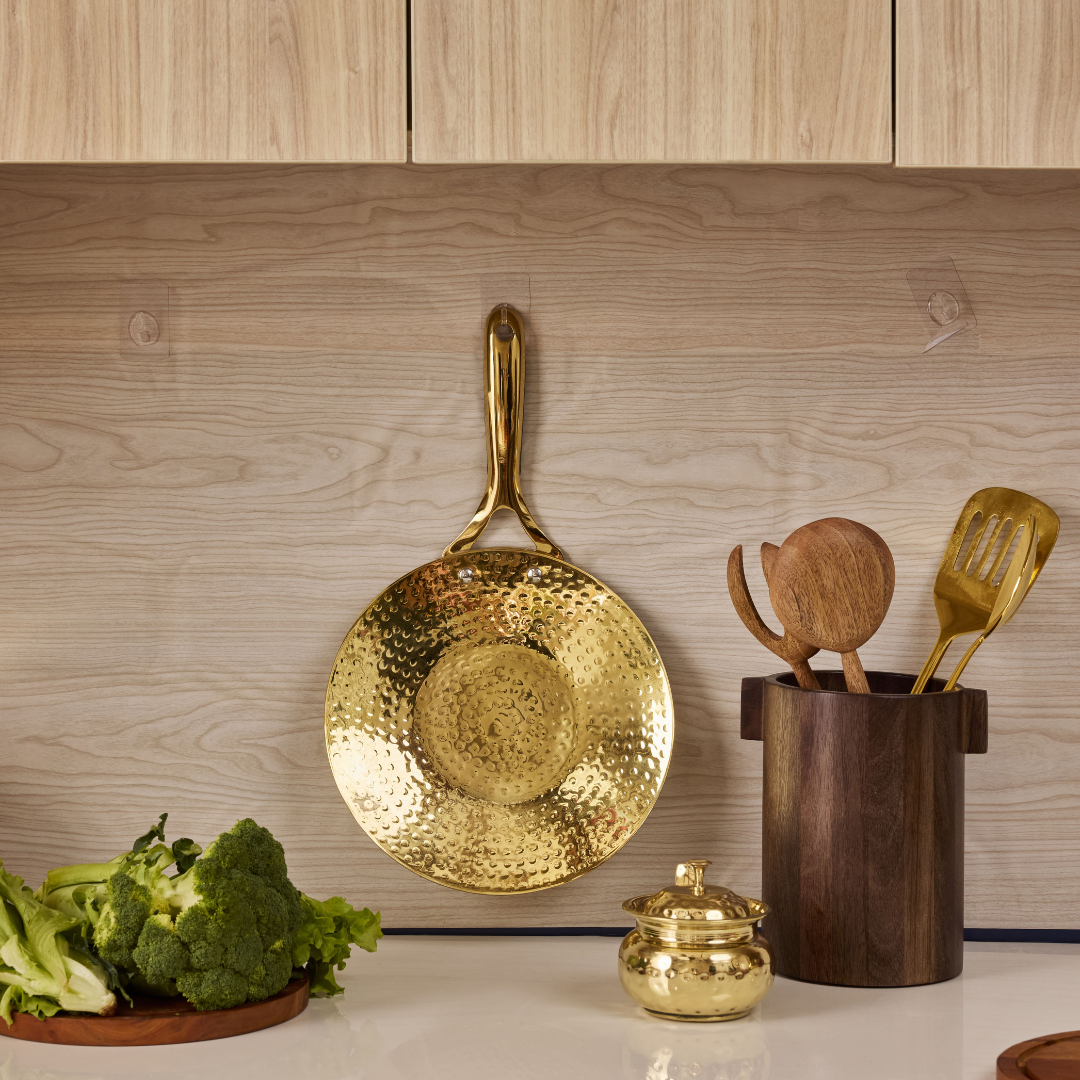 Brass Tawa with Insulated handles- Roti Tawa in Brass