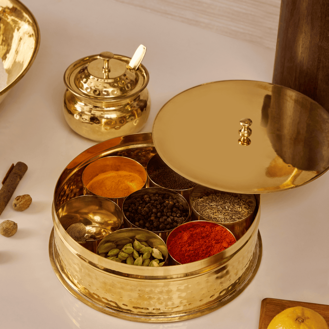 Brass Masala Daani / Spice Box