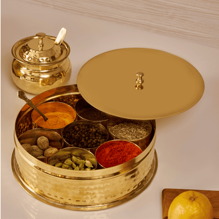 Brass Masala Daani / Spice Box